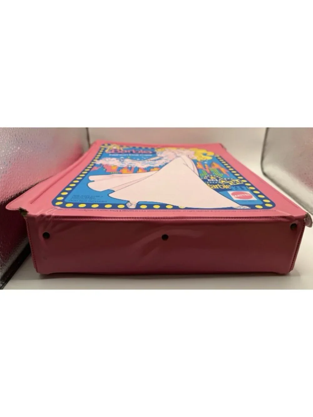 Vintage 1977 Mattel Barbie Fashion Doll Pink Carrying Case  No. 1002